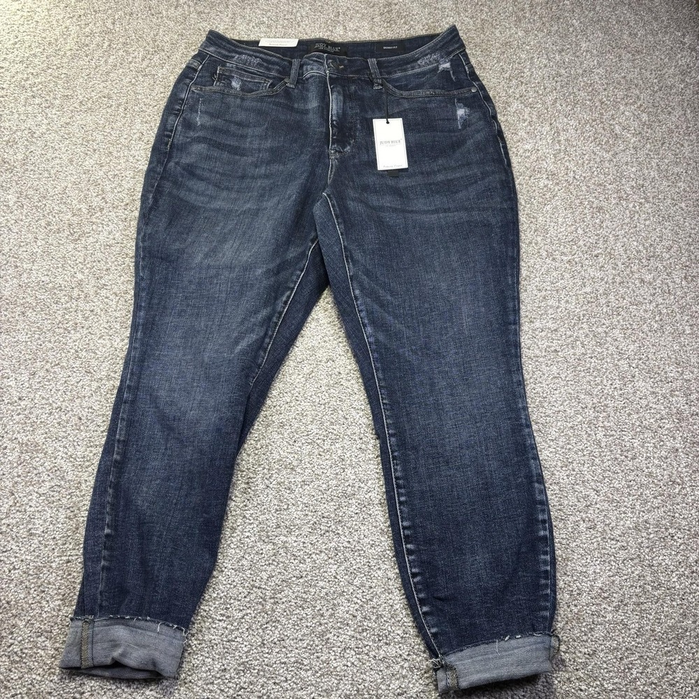 Judy Blue Tummy Control Released Hem Skinny Jeans Womens 18W Blue Denim JB58417